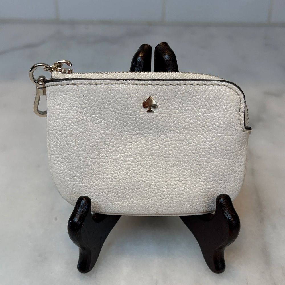 Kate Spade Change Coin Purse Pebbled Leather Key Chain Coin Purse